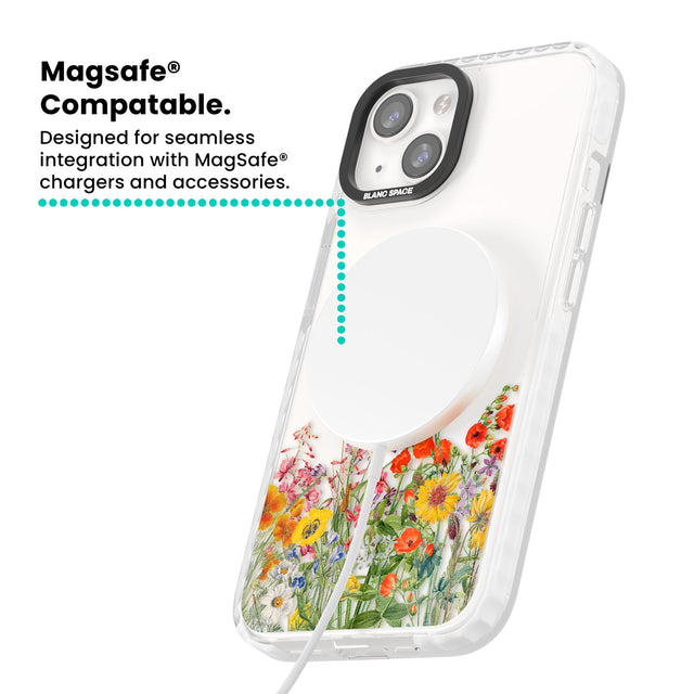 Personalised Summer Wildflowers Magsafe Impact Phone Case for iPhone 13, iPhone 14, iPhone 15