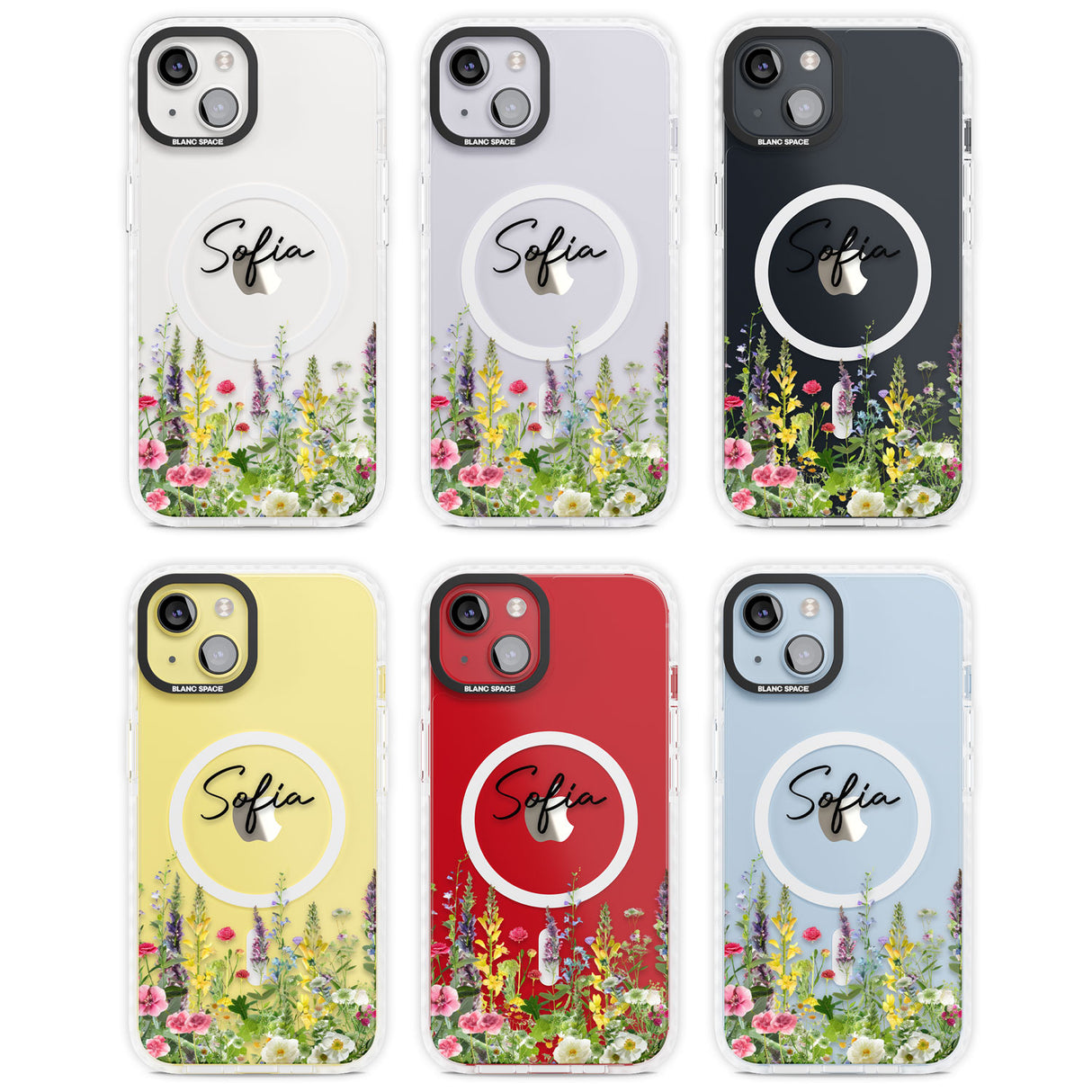 Personalised Garden Wildfowers Magsafe Impact Phone Case for iPhone 13, iPhone 14, iPhone 15