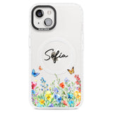 Personalised Buterflies & Wildflowers Magsafe Impact Phone Case for iPhone 13, iPhone 14, iPhone 15