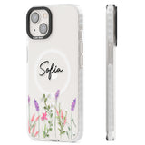 Personalised Lavender Wildflowers Magsafe Impact Phone Case for iPhone 13, iPhone 14, iPhone 15