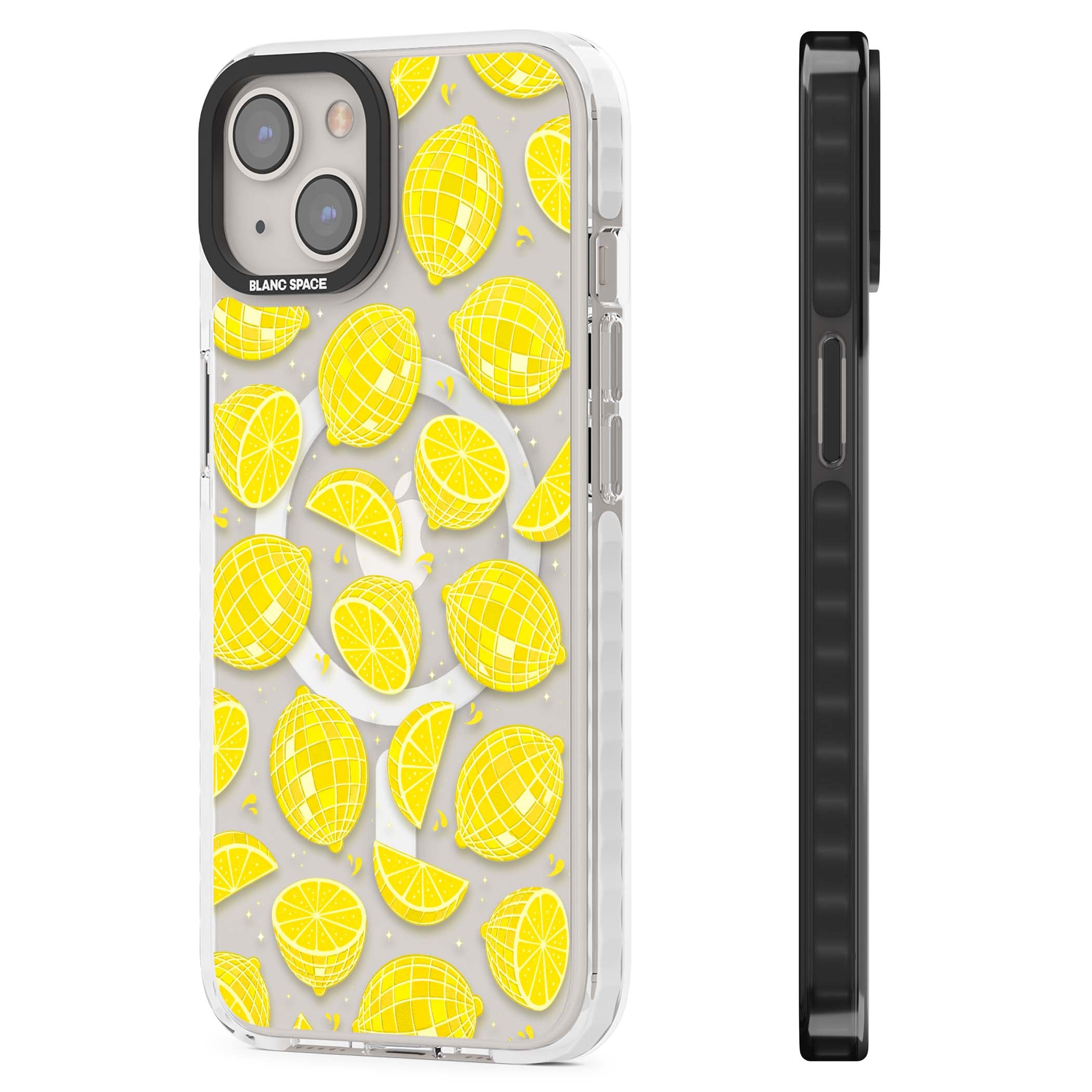 Disco Lemons citrus iPhone case featuring mirrorball lemons, sliced fruit and sparkle accents | Impact Magsafe case for iPhone 13, iPhone 14, iPhone 15