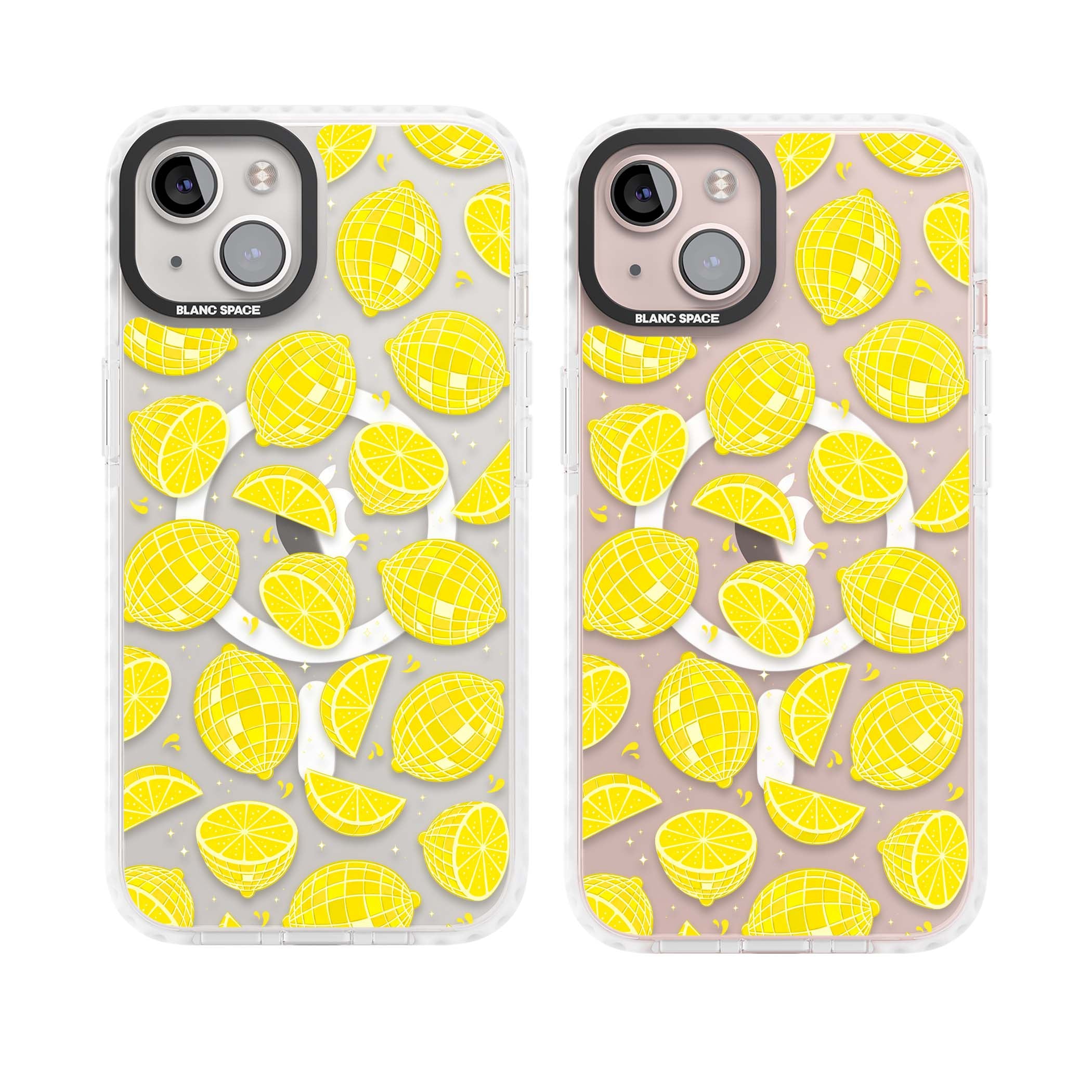 Disco Lemons citrus iPhone case featuring mirrorball lemons, sliced fruit and sparkle accents | Impact Magsafe case for iPhone 13, iPhone 14, iPhone 15