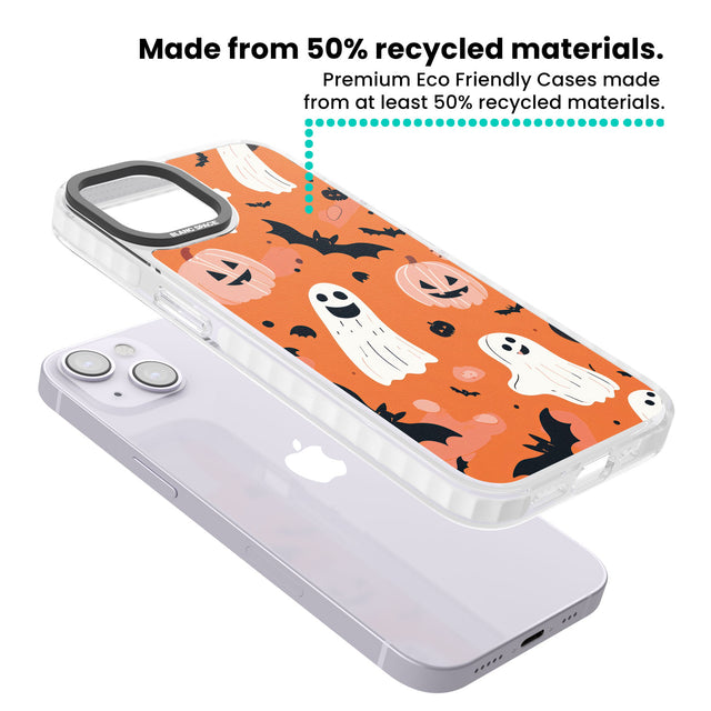 Orange Halloween Pattern Magsafe Impact Phone Case for iPhone 13, iPhone 14, iPhone 15