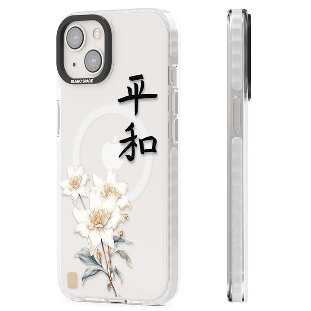 Peace and Flowers Magsafe Impact Phone Case for iPhone 13, iPhone 14, iPhone 15