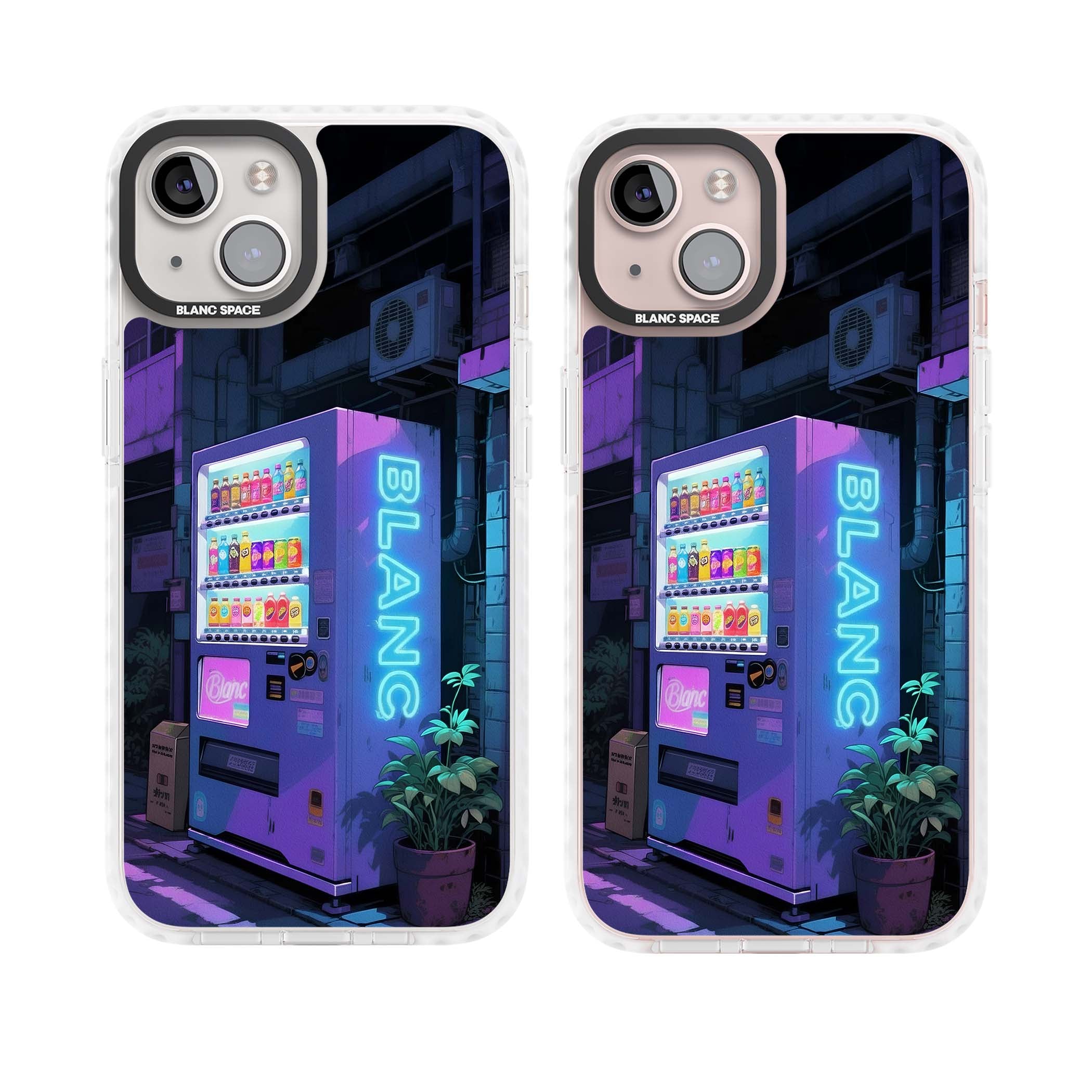 Shibuya Glow Japanese iPhone case featuring a glowing Tokyo vending machine, neon signage, and moody purple alleyway | Impact Magsafe case for iPhone 13, iPhone 14, iPhone 15