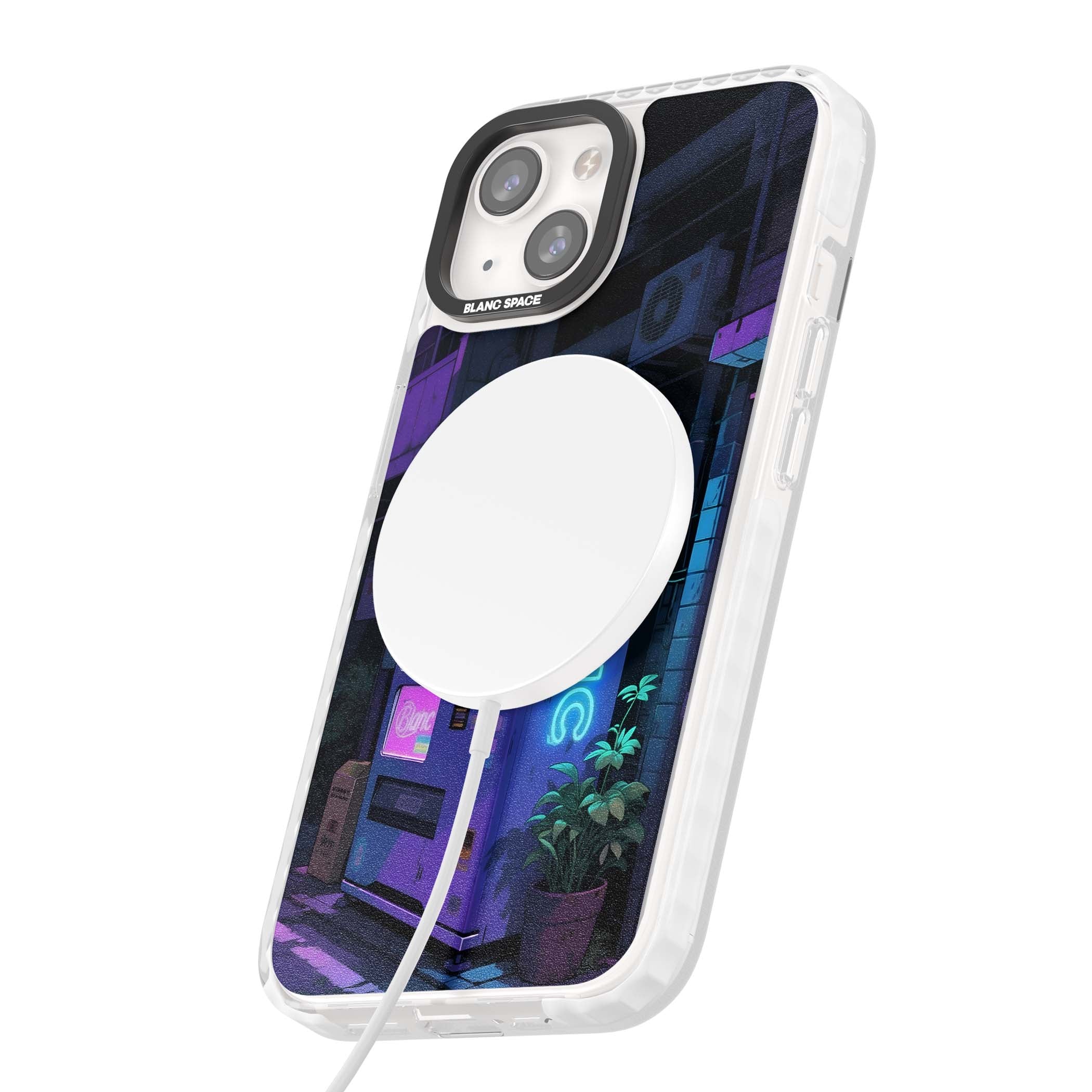 Shibuya Glow Japanese iPhone case featuring a glowing Tokyo vending machine, neon signage, and moody purple alleyway | Impact Magsafe case for iPhone 13, iPhone 14, iPhone 15