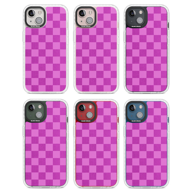 BUBBLEGUM CHECKERED Clear Impact Phone Case for iPhone 13, iPhone 14, iPhone 15