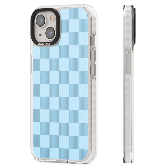 SKYBLUE CHECKERED Clear Impact Phone Case for iPhone 13, iPhone 14, iPhone 15