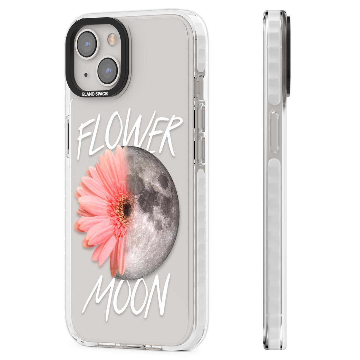 Flower Moon Clear Impact Phone Case for iPhone 13, iPhone 14, iPhone 15