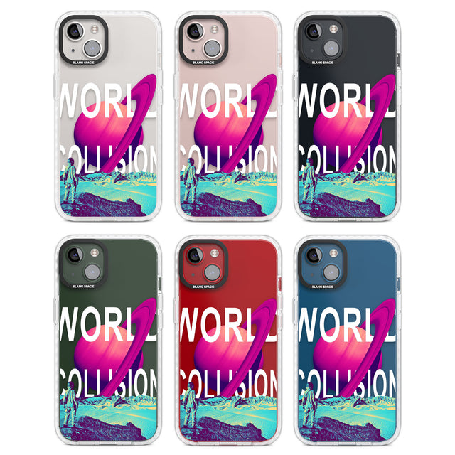 World Collision Clear Impact Phone Case for iPhone 13, iPhone 14, iPhone 15