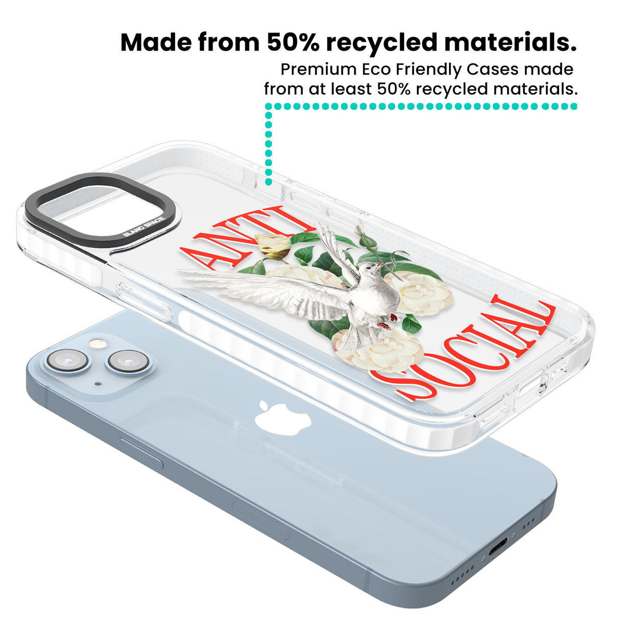 Anti-Social Clear Impact Phone Case for iPhone 13, iPhone 14, iPhone 15