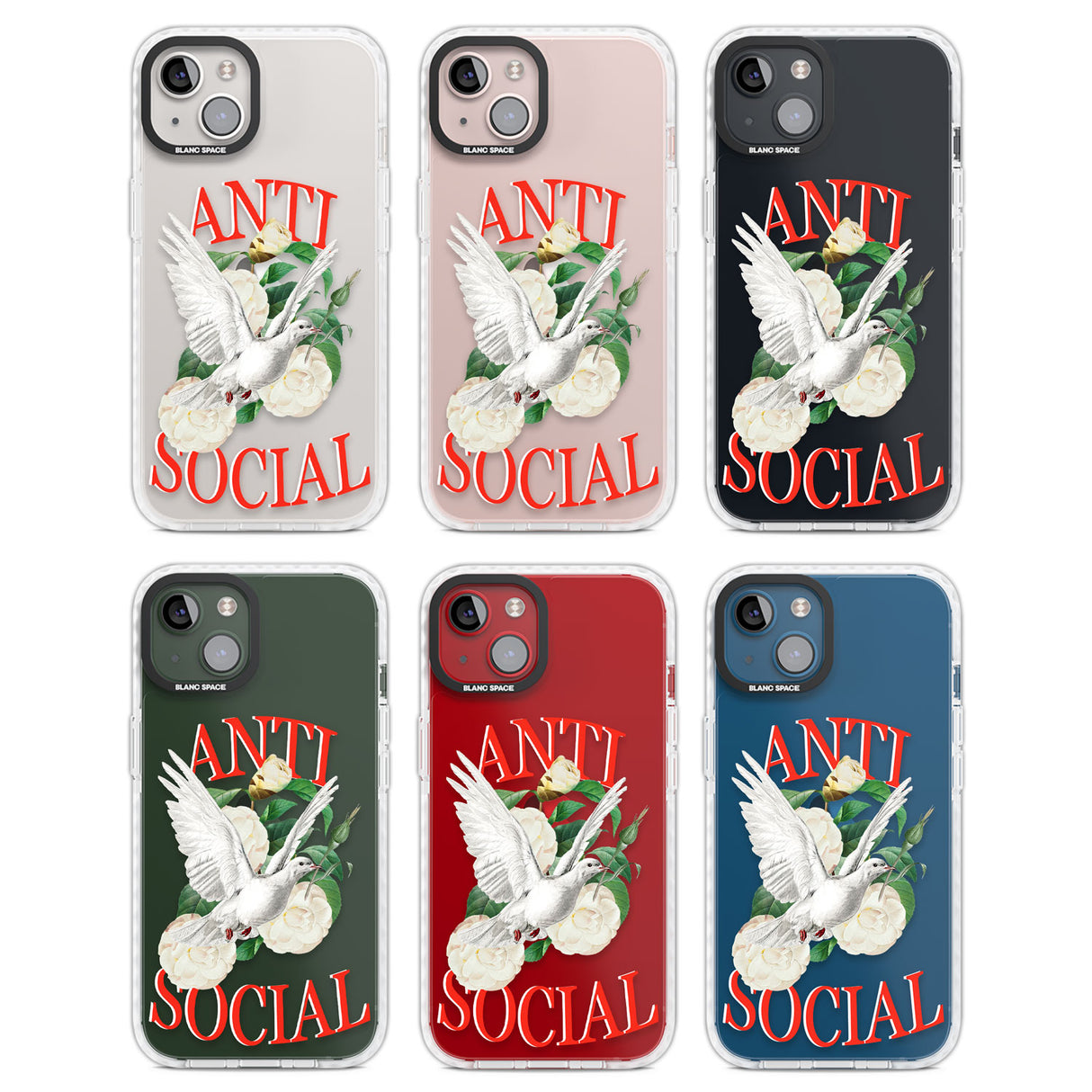 Anti-Social Clear Impact Phone Case for iPhone 13, iPhone 14, iPhone 15