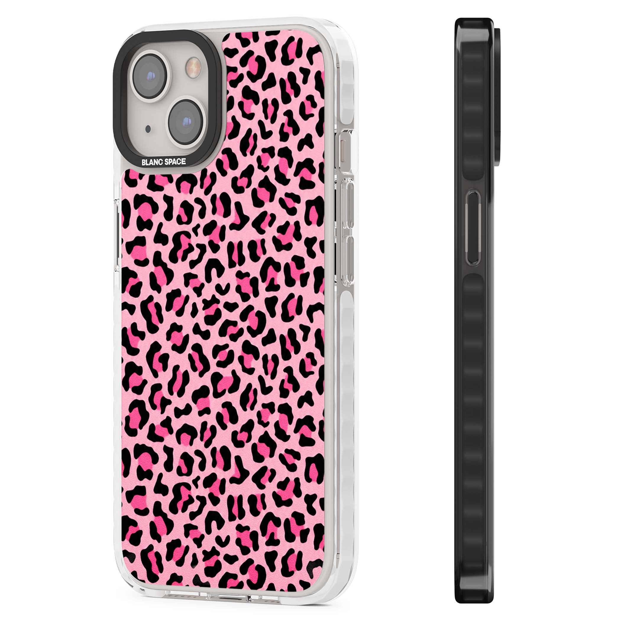 Pink Leopard baddie iPhone case | Clear Impact case for iPhone 13, iPhone 14, iPhone 15