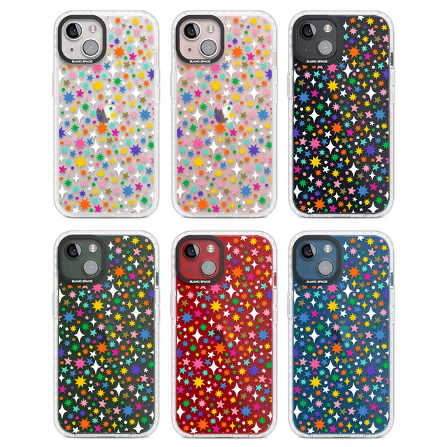 Rainbow Starburst Clear Impact Phone Case for iPhone 13, iPhone 14, iPhone 15