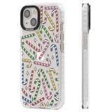 Colourful Stars & Candy Canes Clear Impact Phone Case for iPhone 13, iPhone 14, iPhone 15