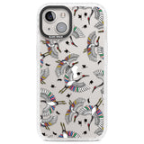 Colourful Crane Pattern Clear Impact Phone Case for iPhone 13, iPhone 14, iPhone 15