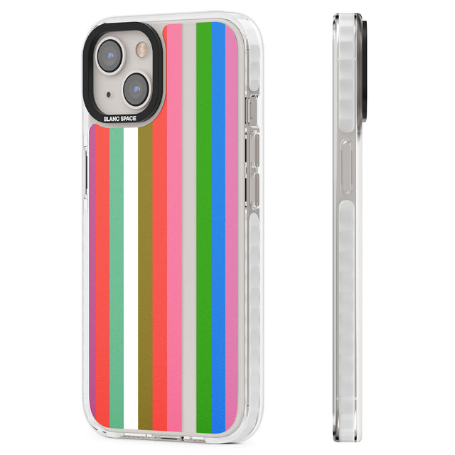 Vibrant Stripes Clear Impact Phone Case for iPhone 13, iPhone 14, iPhone 15