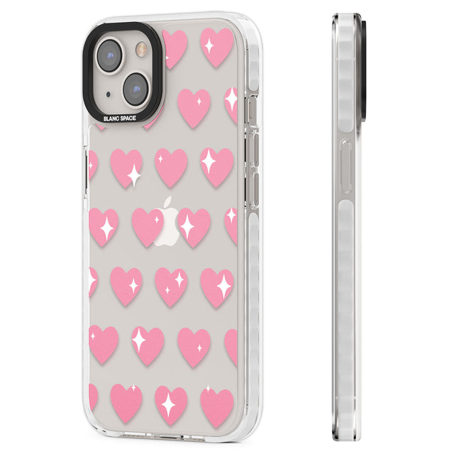 Sweet Hearts Clear Impact Phone Case for iPhone 13, iPhone 14, iPhone 15