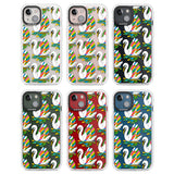 Colourful Swan Pattern Clear Impact Phone Case for iPhone 13, iPhone 14, iPhone 15