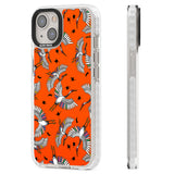 Colourful Crane Pattern (Orange) Clear Impact Phone Case for iPhone 13, iPhone 14, iPhone 15