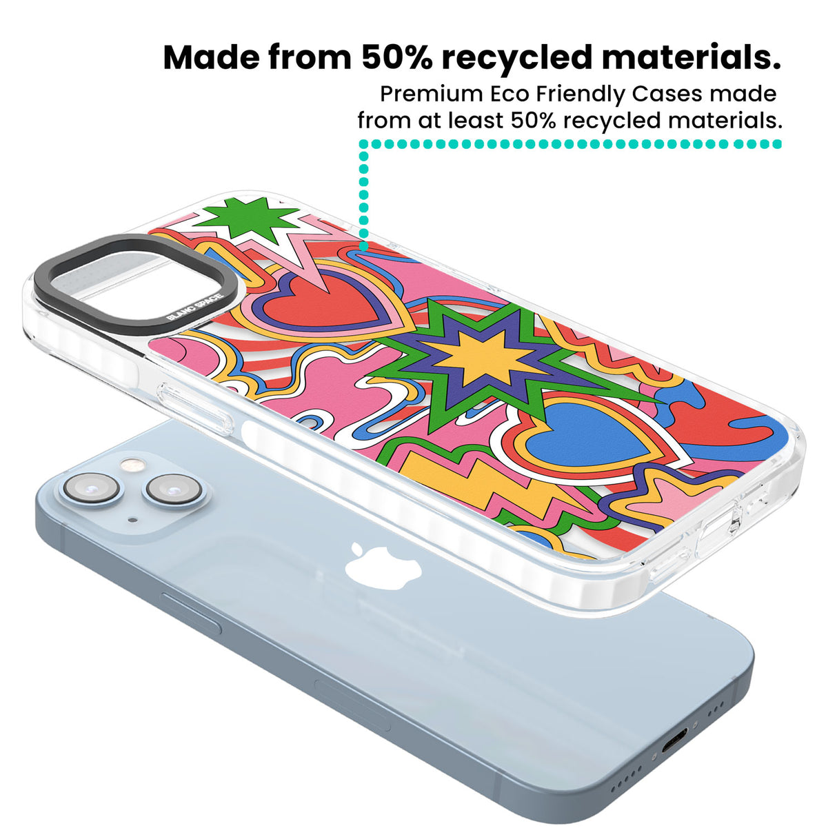 Psychedelic Pop Art Explosion Clear Impact Phone Case for iPhone 13, iPhone 14, iPhone 15