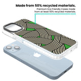 Green Optic Waves Clear Impact Phone Case for iPhone 13, iPhone 14, iPhone 15