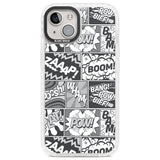 Onomatopoeia (Black & White) Clear Impact Phone Case for iPhone 13, iPhone 14, iPhone 15