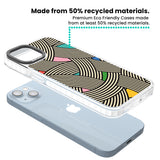 Multicolour Optic Waves Clear Impact Phone Case for iPhone 13, iPhone 14, iPhone 15