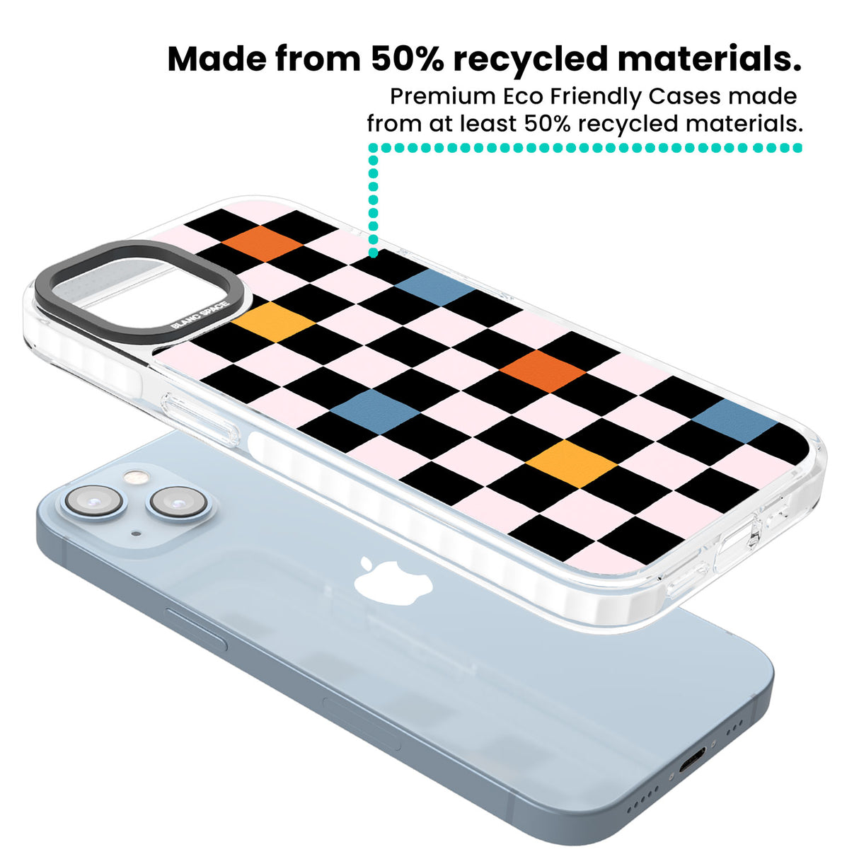 Vibrant Retro Checkered Clear Impact Phone Case for iPhone 13, iPhone 14, iPhone 15