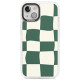 Green & Cream Wavy Check Clear Impact Phone Case for iPhone 13, iPhone 14, iPhone 15