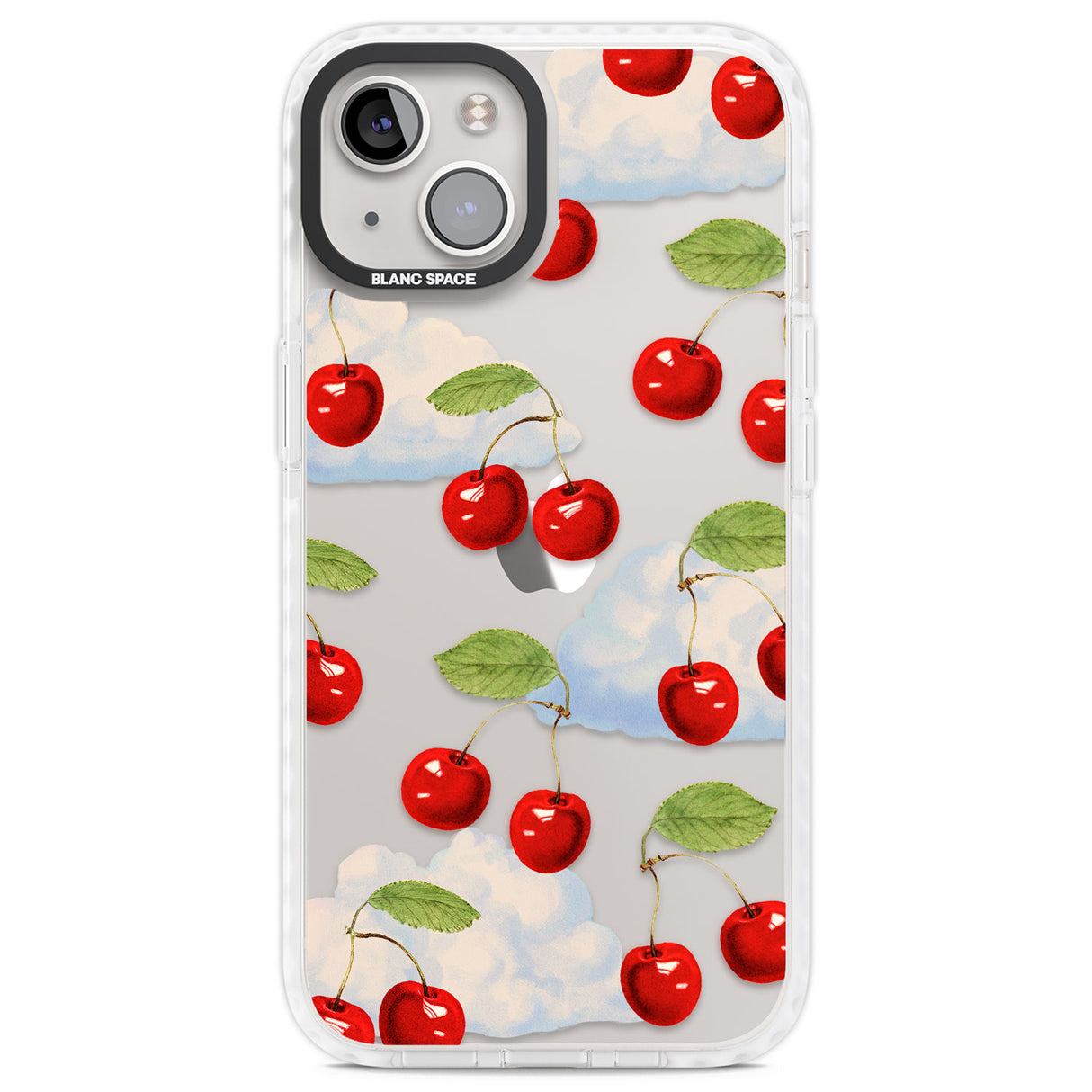 Vintage Cherries & Clouds Clear Impact Phone Case for iPhone 13, iPhone 14, iPhone 15