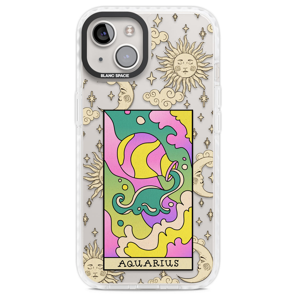 Celestial Zodiac - Aquarius Clear Impact Phone Case for iPhone 13, iPhone 14, iPhone 15