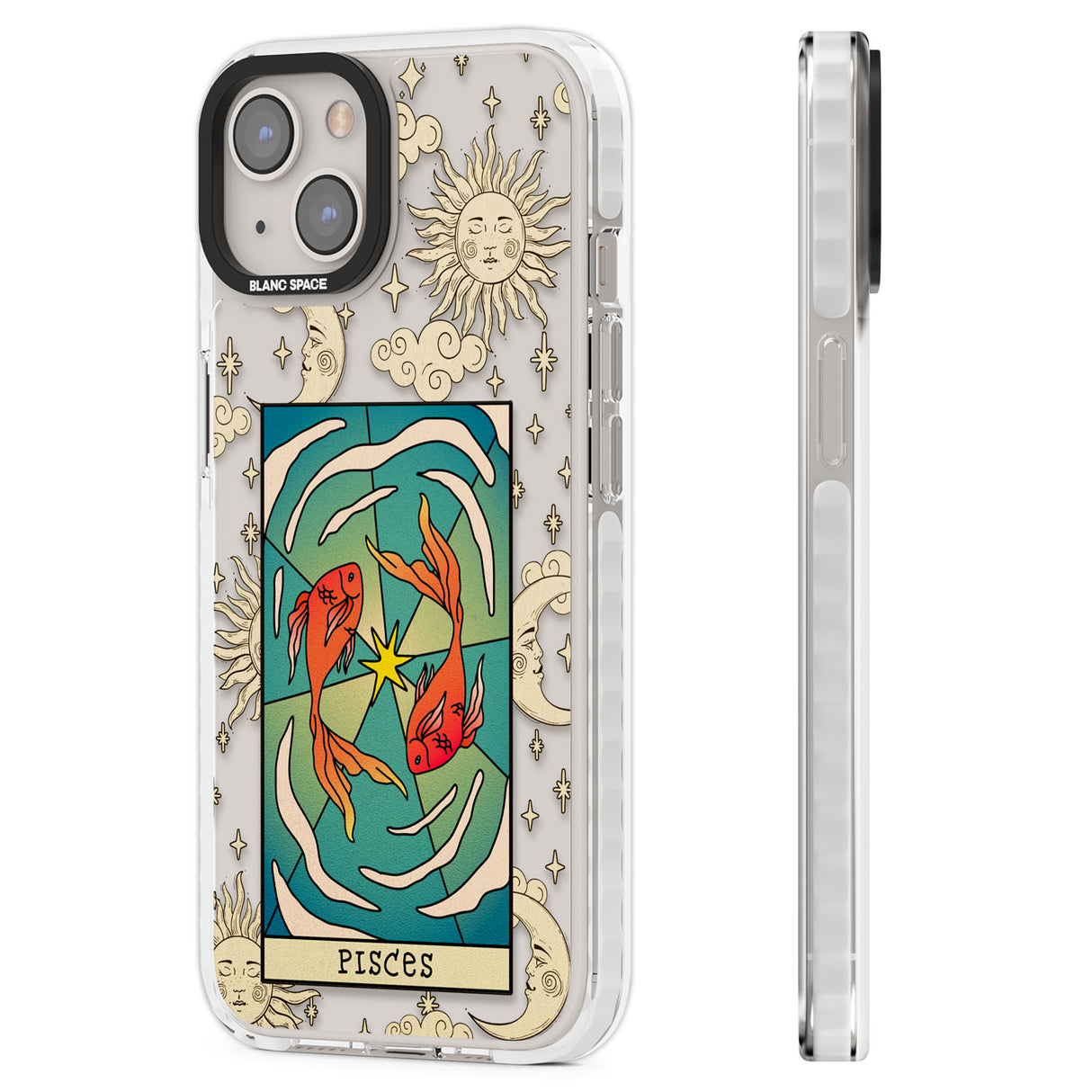 Celestial Zodiac - Pisces Clear Impact Phone Case for iPhone 13, iPhone 14, iPhone 15