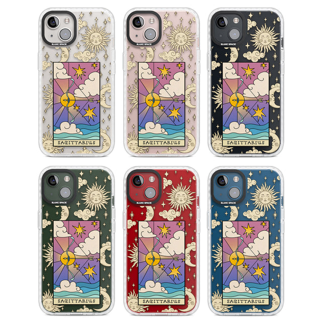 Celestial Zodiac - Sagittarius Clear Impact Phone Case for iPhone 13, iPhone 14, iPhone 15