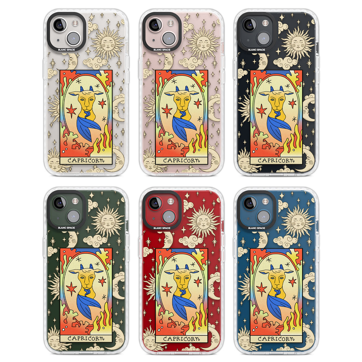 Celestial Zodiac - Capricorn Clear Impact Phone Case for iPhone 13, iPhone 14, iPhone 15