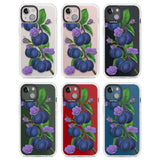 Vintage Painted Plums Clear Impact Phone Case for iPhone 13, iPhone 14, iPhone 15