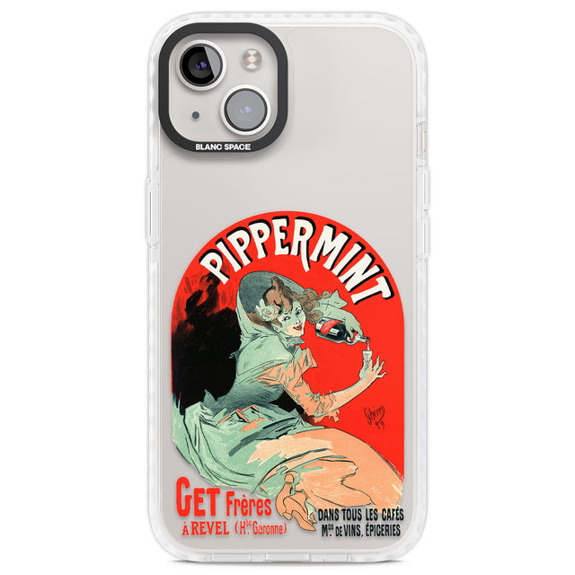 Pippermint Poster Clear Impact Phone Case for iPhone 13, iPhone 14, iPhone 15