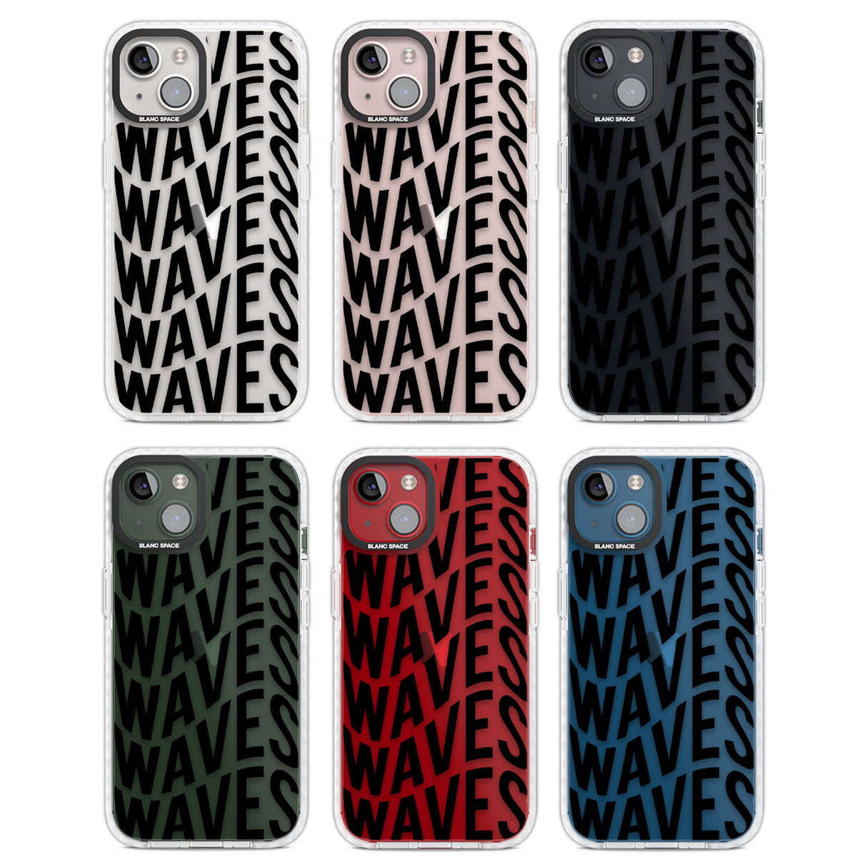 WAVES Clear Impact Phone Case for iPhone 13, iPhone 14, iPhone 15