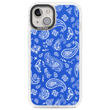 Blue Bandana Clear Impact Phone Case for iPhone 13, iPhone 14, iPhone 15