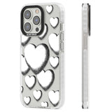 Hand-Drawn Hearts Clear Impact Phone Case for iPhone 13 Pro, iPhone 14 Pro, iPhone 15 Pro