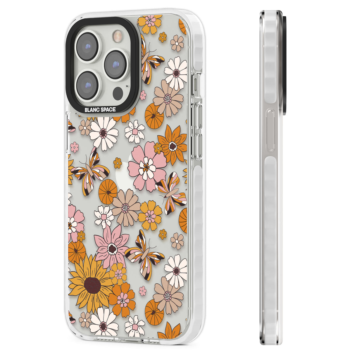 Butterfly & Bloom Autumn Floral Clear Impact Phone Case for iPhone 13 Pro, iPhone 14 Pro, iPhone 15 Pro