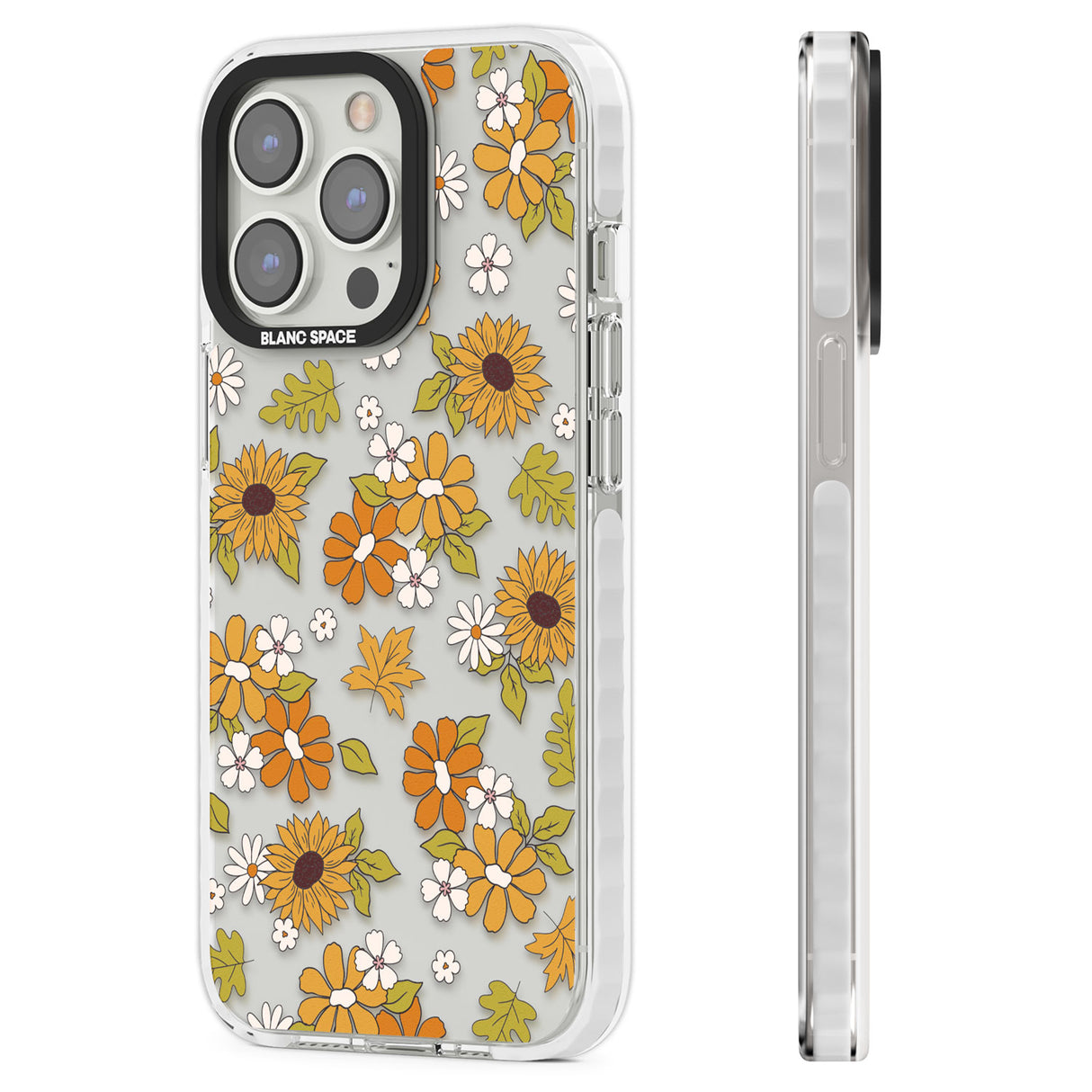 Boho Sunflowers Clear Impact Phone Case for iPhone 13 Pro, iPhone 14 Pro, iPhone 15 Pro