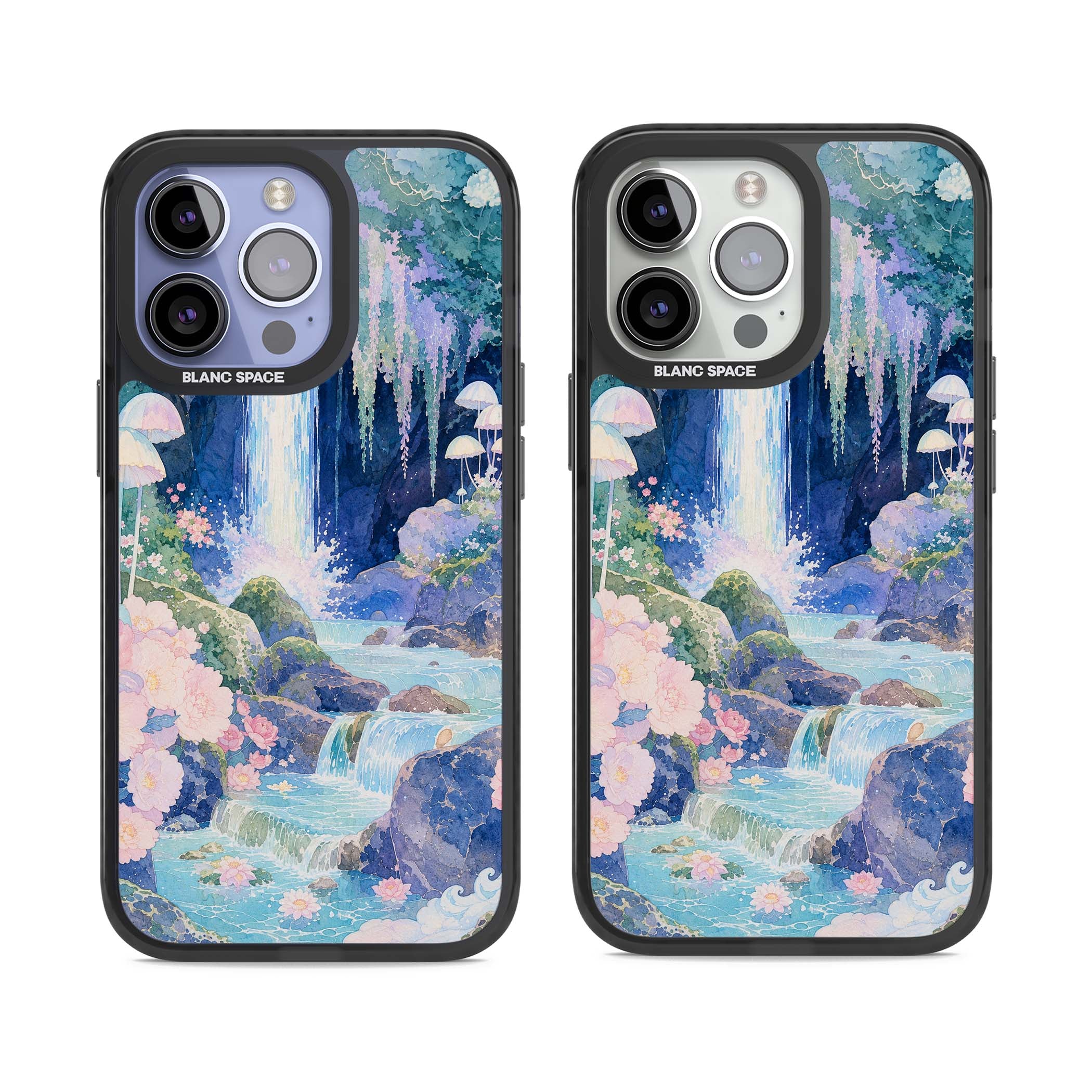 Mystic Waterfall art iPhone case | Black Impact case for iPhone 13 Pro, iPhone 14 Pro, iPhone 15 Pro