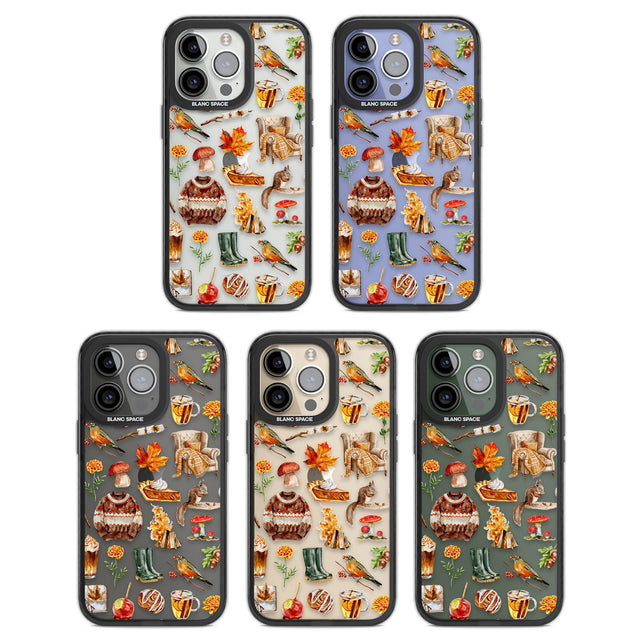 Cozy Autumn Aesthetic Black Impact Phone Case for iPhone 13 Pro, iPhone 14 Pro, iPhone 15 Pro