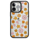 Autumn Leaves and Flowers Black Impact Phone Case for iPhone 13 Pro, iPhone 14 Pro, iPhone 15 Pro