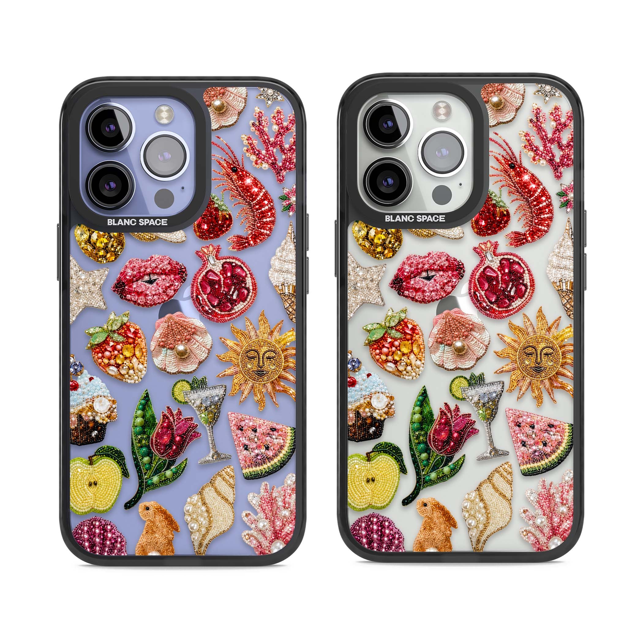 Beaded Riviera coquette iPhone case | Black Impact case for iPhone 13 Pro, iPhone 14 Pro, iPhone 15 Pro