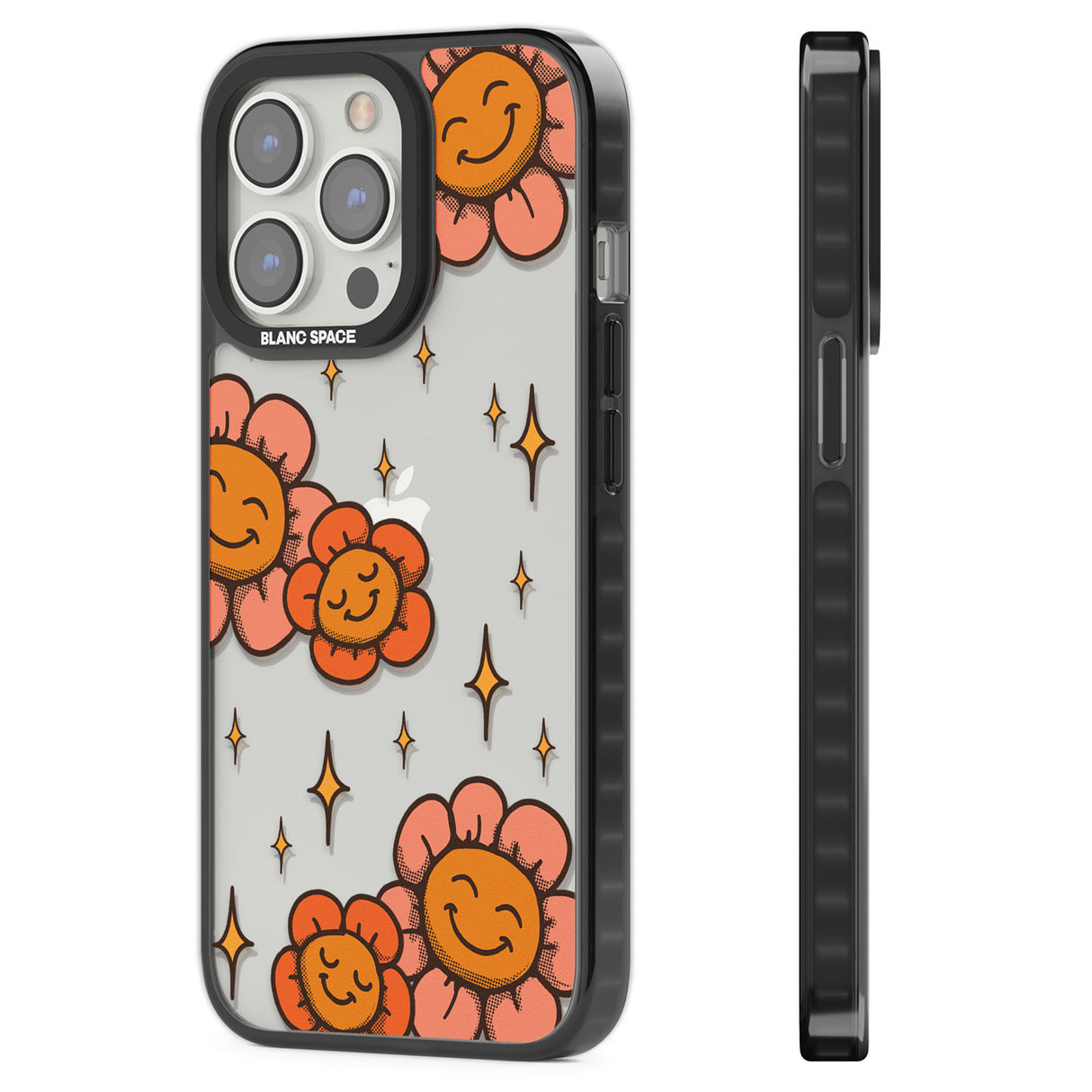 Mellow Flowers Black Impact Phone Case for iPhone 13 Pro, iPhone 14 Pro, iPhone 15 Pro