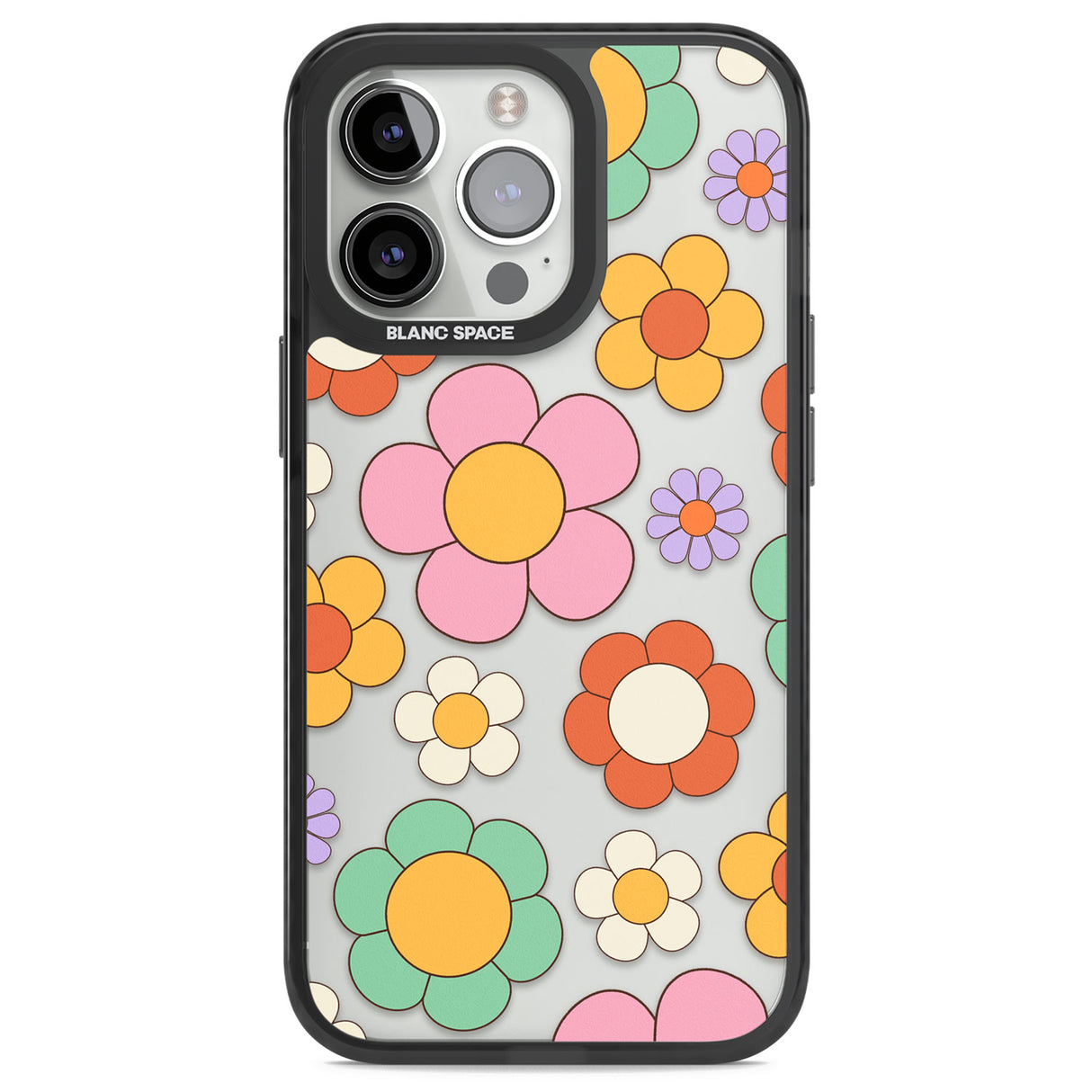 Groovy Blossoms Black Impact Phone Case for iPhone 13 Pro, iPhone 14 Pro, iPhone 15 Pro