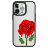 Melting Rose Black Impact Phone Case for iPhone 13 Pro, iPhone 14 Pro, iPhone 15 Pro