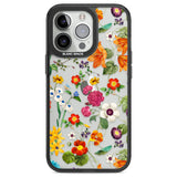 Whimsical Wildflowers Black Impact Phone Case for iPhone 13 Pro, iPhone 14 Pro, iPhone 15 Pro